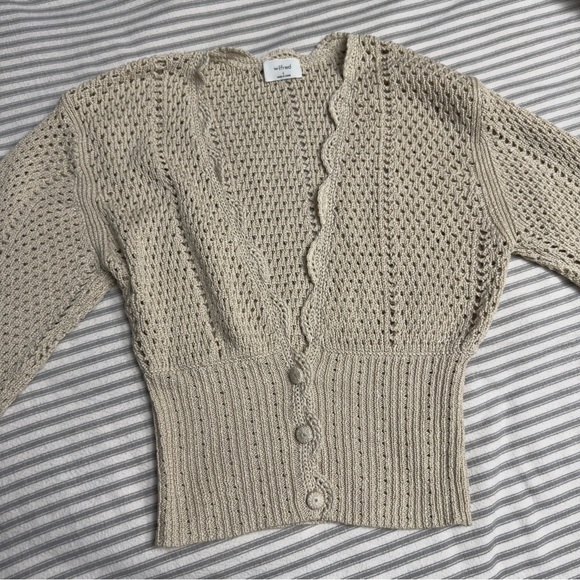 Aritzia Wilfred Crochet Caraway Cardigan Size S - Picture 11 of 14